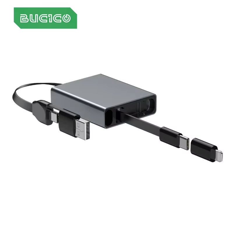 Cable Lock Laptop - Câble USB télescopique 4 en 1,